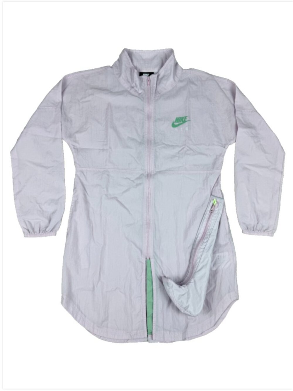Nike Windbreaker Jacket Lavender Retro Packable Bum Bag Sheer Nylon Women Medium